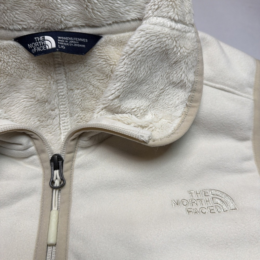 The North Face Cream and Tan Fleece Lined Vest Womens Size Large